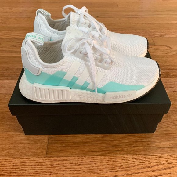 adidas nmd white mint green